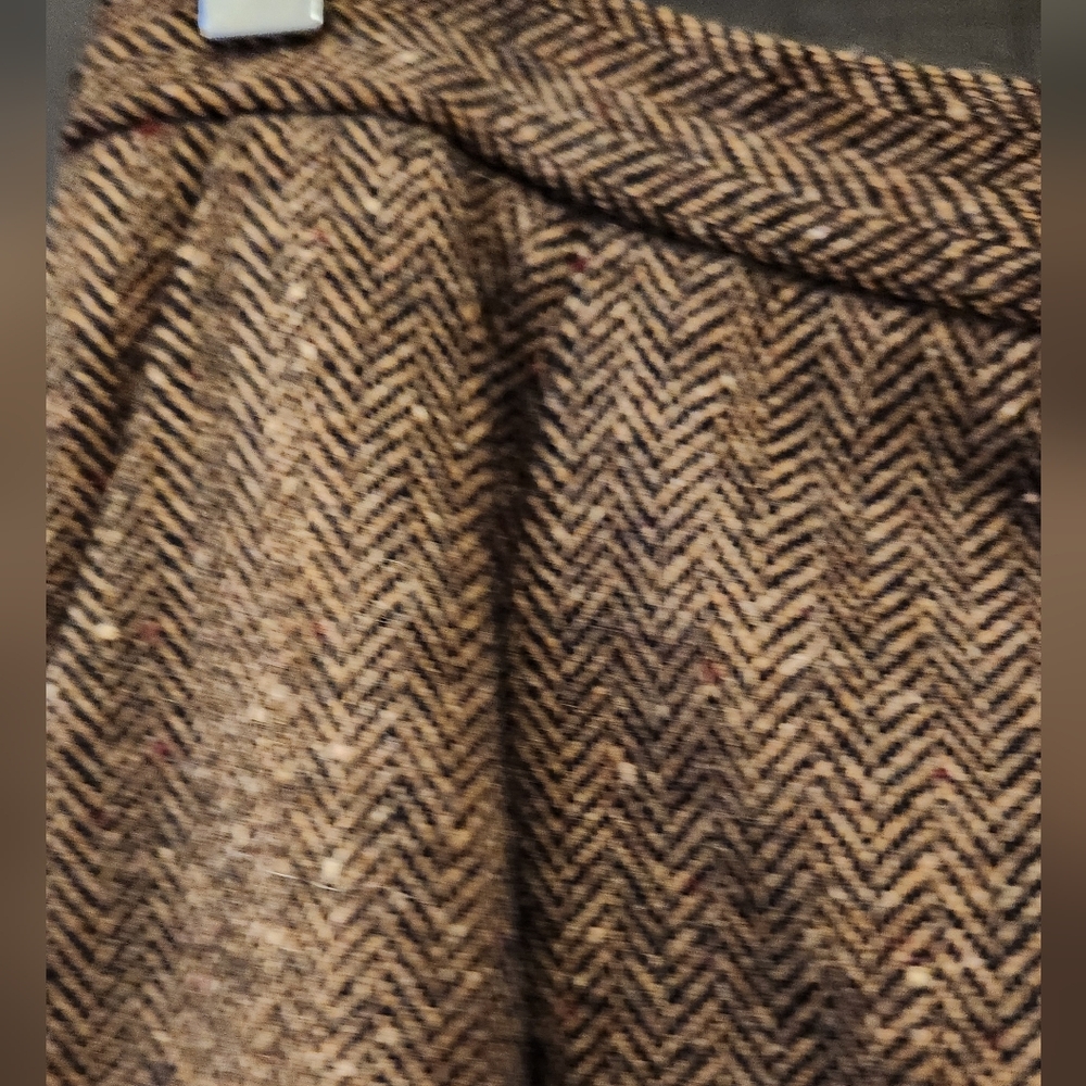 Pendleton Brown Wool Herringbone Skirt - image 2